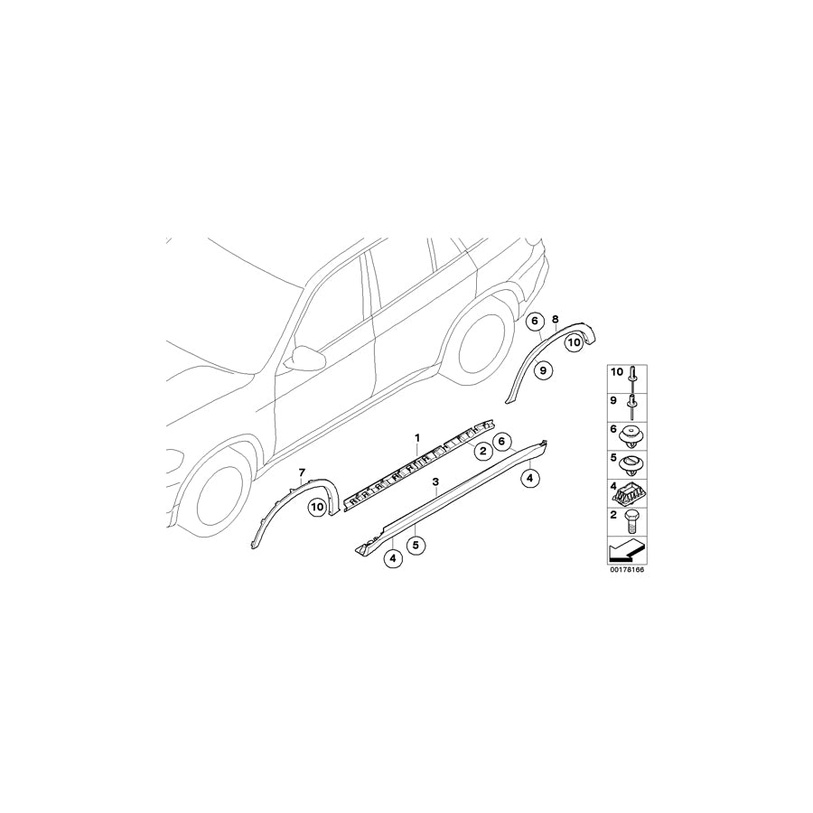 Genuine BMW 51772452500 E70 Cover, Wheel Arch, Rear Right 20" (Inc. X5) | ML Performance US Car Parts