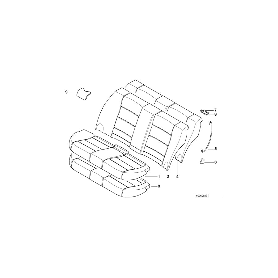 Genuine BMW 52207045659 E46 Cover Backrest Cloth ANTHRAZIT (Inc. 325i, 330d & 325xi) | ML Performance US Car Parts