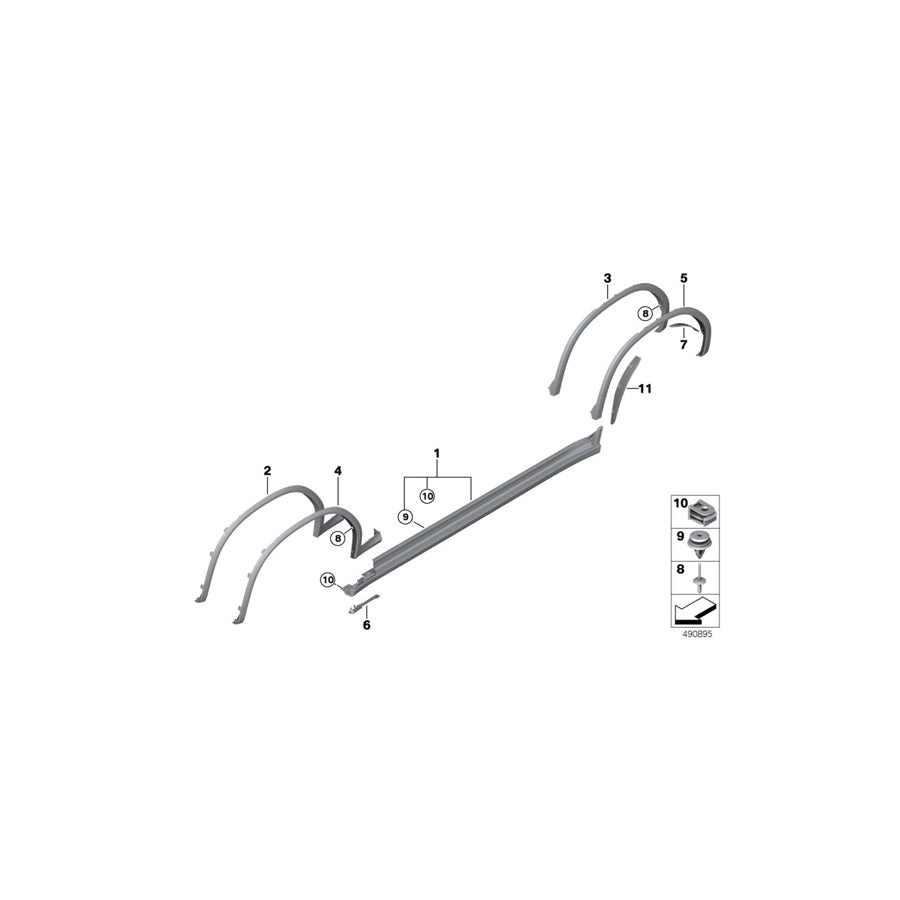 Genuine BMW 51778090925 G02 Flaired Wheel Arch, Rear Left (Inc. X4) | ML Performance US Car Parts