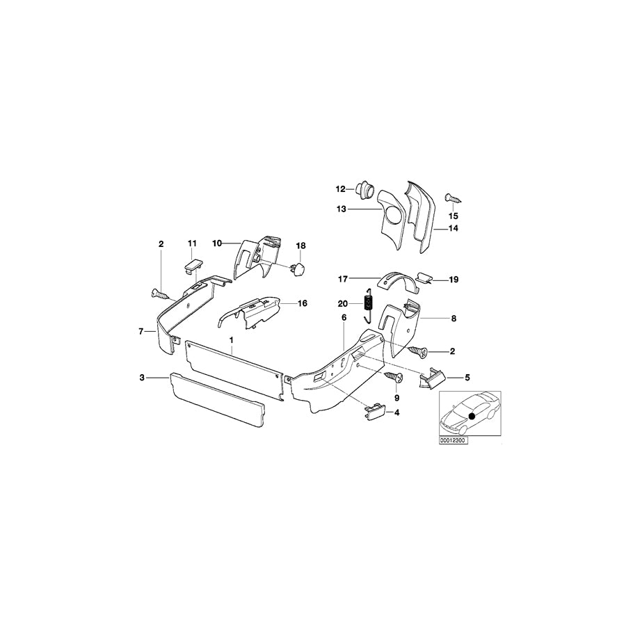 Genuine BMW 52108118509 E31 Covering Inner Left SILBERGR.DUNKEL (Inc. 840i, 850CSi & 850Ci) | ML Performance US Car Parts