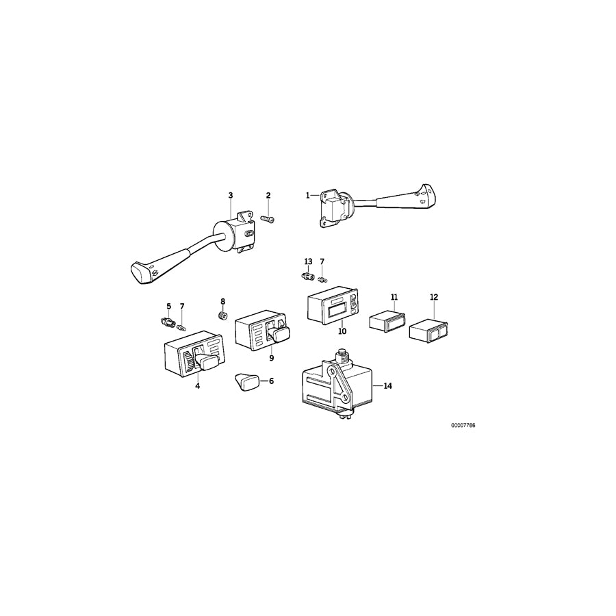 Genuine BMW 61311377081 E28 Switch Turn Signal,Dip-Dim Control (Inc. 525i, 524d & 520i) | ML Performance US Car Parts