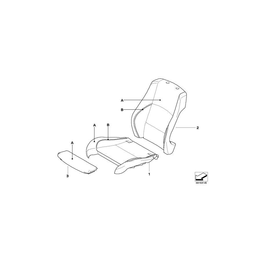 Genuine BMW 52107962317 E90 E91 Cover,Backrest,Sports Seat,Leather Left INDIVIDUAL (Inc. 325i, 325xi & 316d) | ML Performance US Car Parts