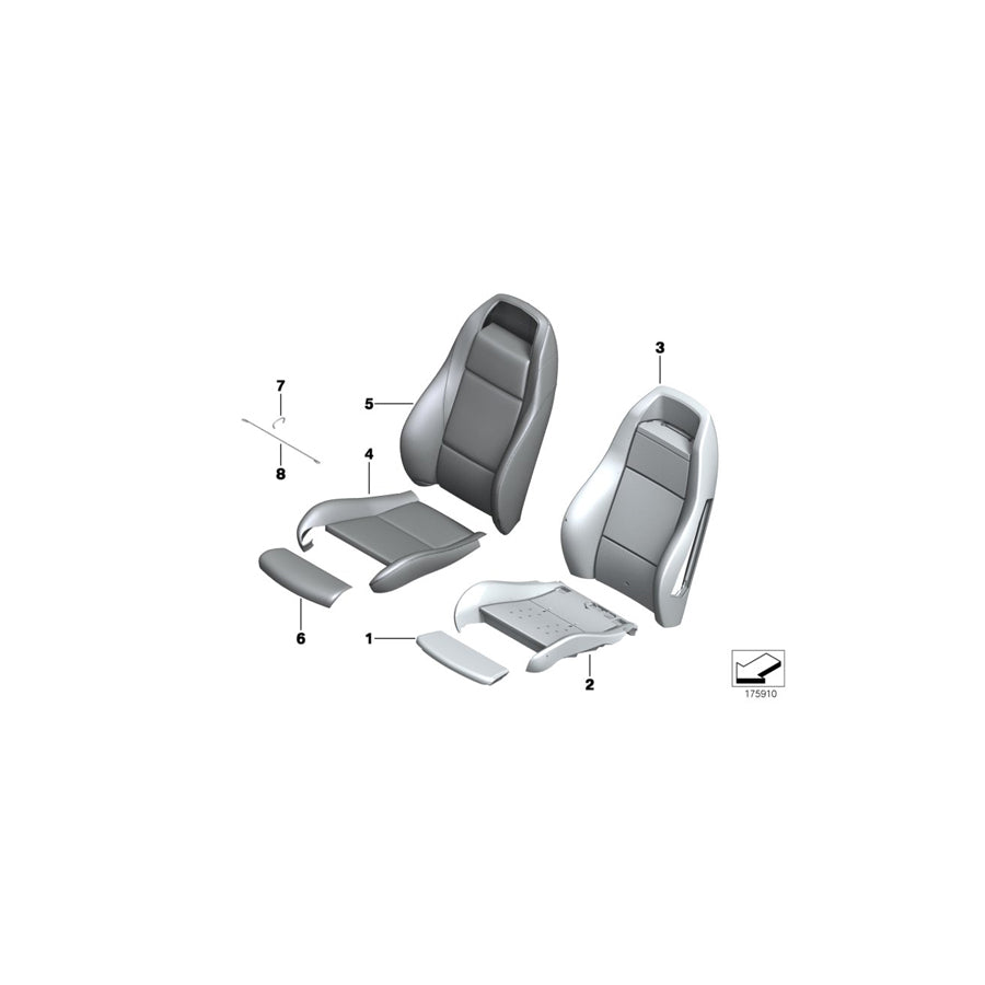 Genuine BMW 52107213949 E89 Cover,Sport Seat, Imitation Leather,Left SCHWARZ (Inc. Z4) | ML Performance US Car Parts