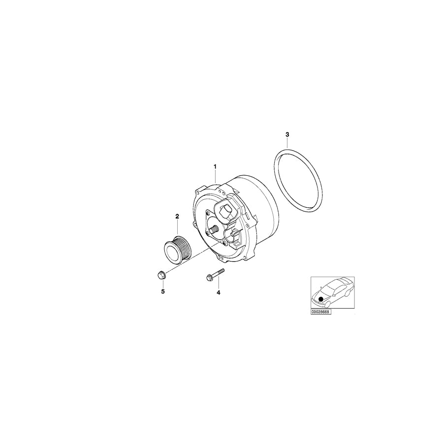 Genuine BMW 12317523605 E65 E66 Generator, Water-Cooled 150A (Inc. 735Li, ALPINA B7 & 745Li) | ML Performance US Car Parts