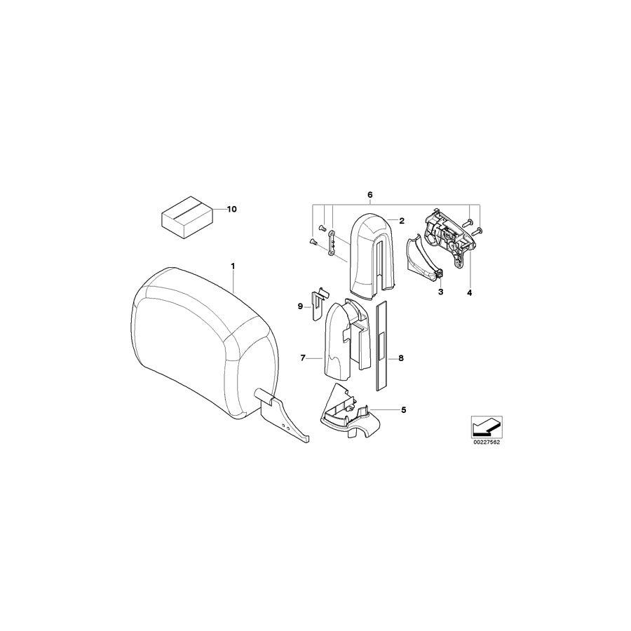 Genuine BMW 52107903311 E64 Headrest Leather Left SCHWARZ (Inc. & M6) | ML Performance US Car Parts