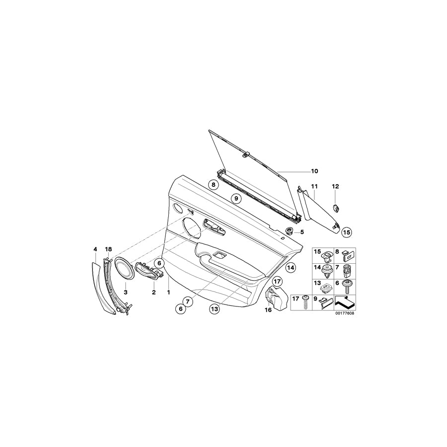 Genuine BMW 51427217587 E90 E90 Door Trim Panel, Rear, Left SCHWARZ (Inc. 316i, 335xi & 335d) | ML Performance US Car Parts