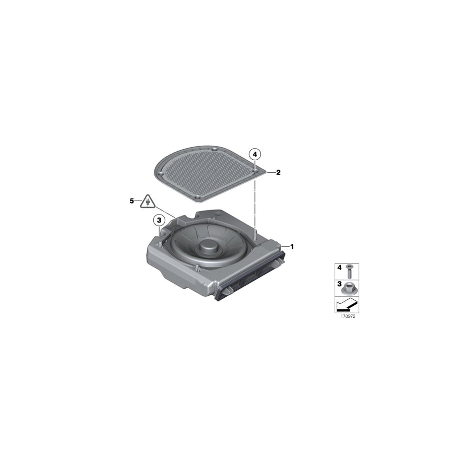 Genuine BMW Mini 65139275995 F48 F44 Central Bass, Left STEREO (Inc. JCW, One D & X2 25iX) | ML Performance US Car Parts