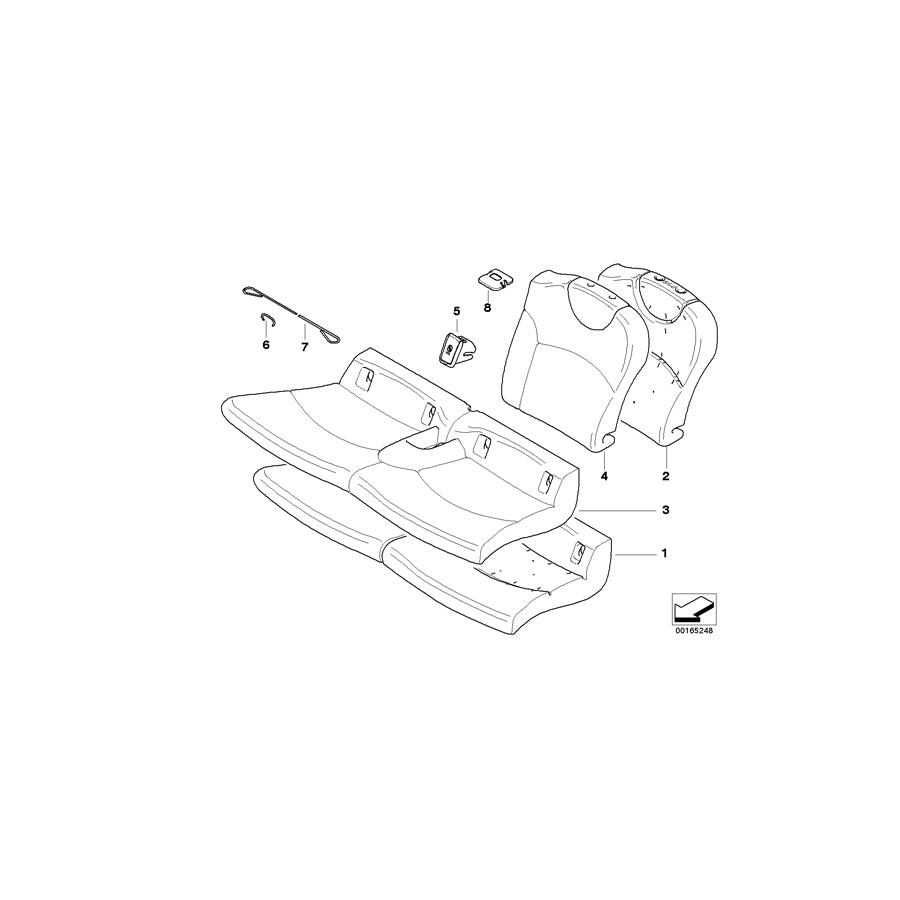 Genuine BMW 52202753272 Clubman R56 Cover Backrest Cloth Right CARBON BLACK (Inc. Cooper D 2.0, Coop.S BEV & One Eco 55kW) | ML Performance US Car Parts