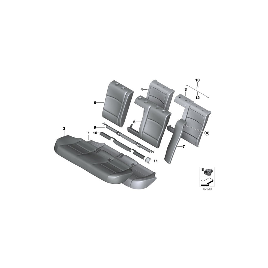 Genuine BMW 52207358413 F10 Cover Backrest Leather Left VENETOBEIGE (Inc. 530dX, 525d & 528iX) | ML Performance US Car Parts