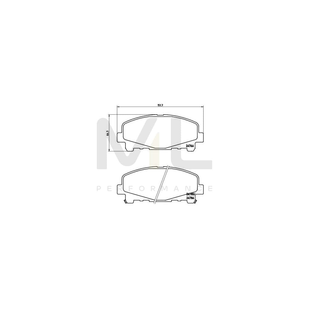 Brembo P 28 043X Brake Pad Set For Honda Accord With Acoustic Wear Warning | ML Performance Car Parts