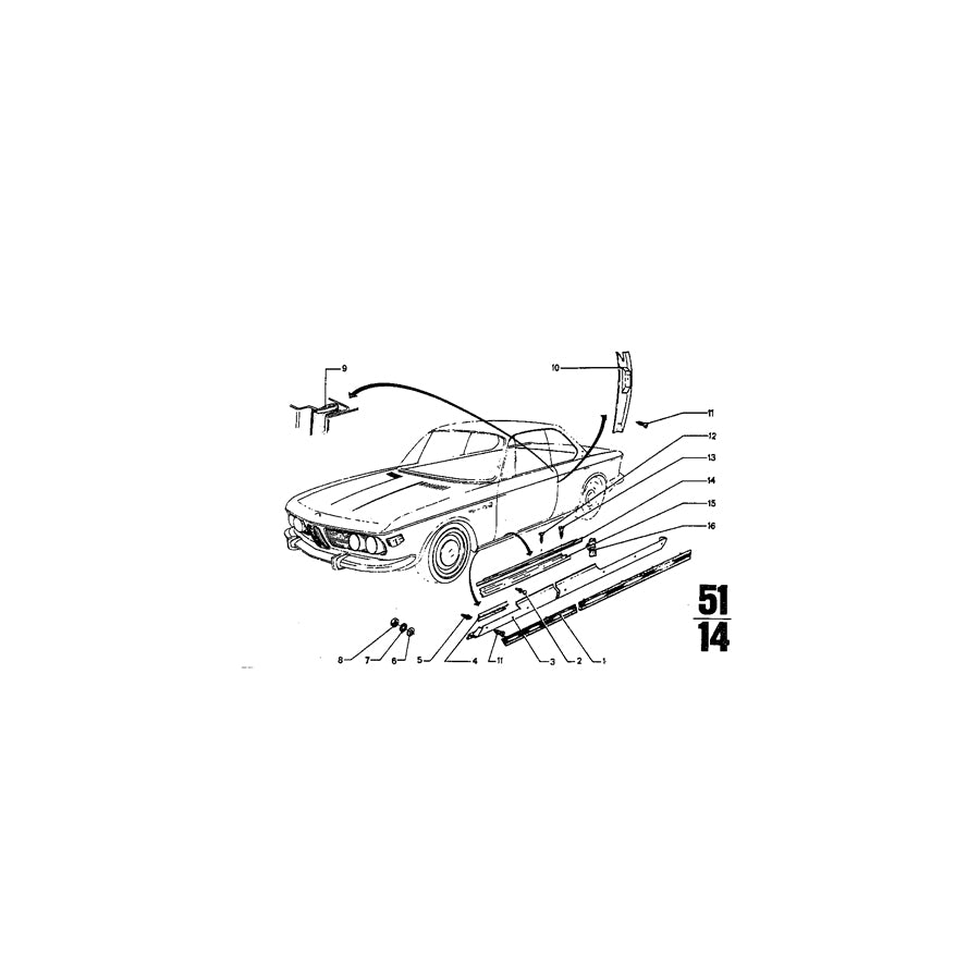 Genuine BMW 51131810778 Covering Column Rear Right (Inc. 3.0CS, 2.5CS & 3.0CSi) | ML Performance US Car Parts