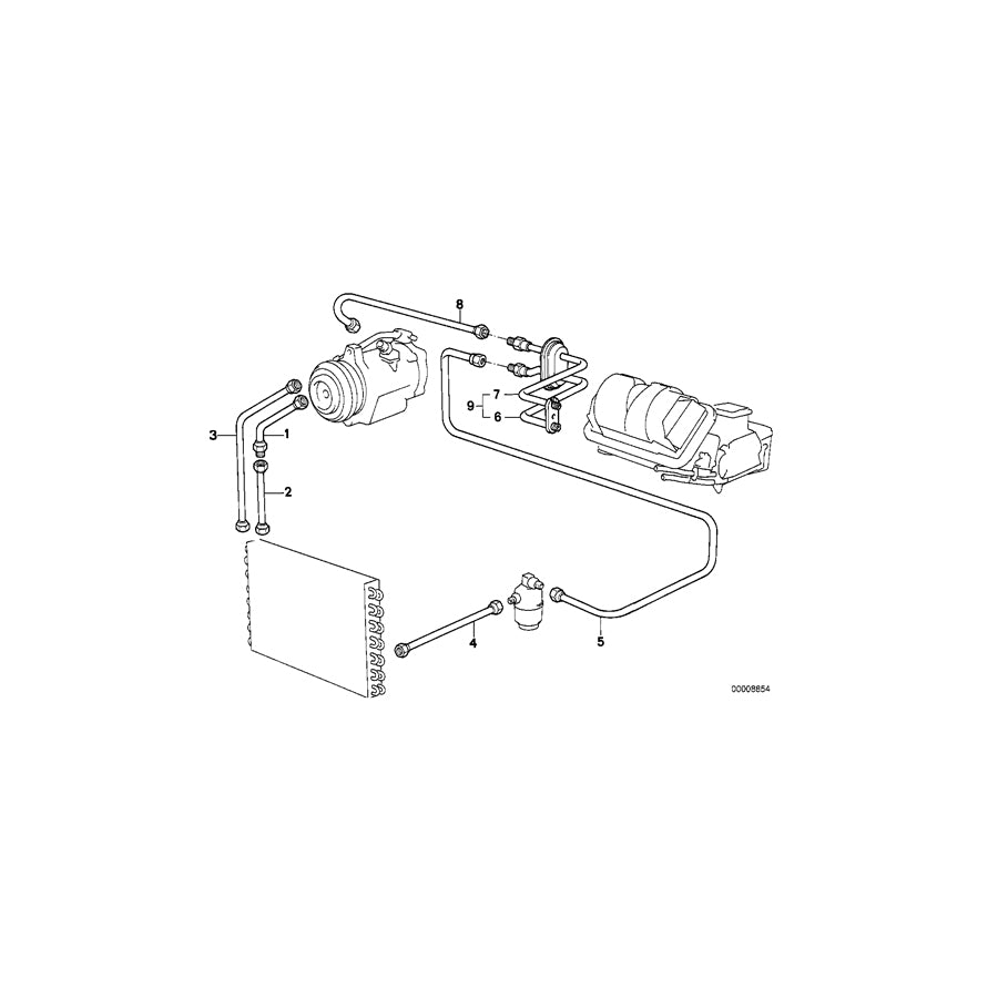 Genuine BMW 64531375011 E23 Suction Pipe Evaporator-Compressor (Inc. & 745i) | ML Performance US Car Parts
