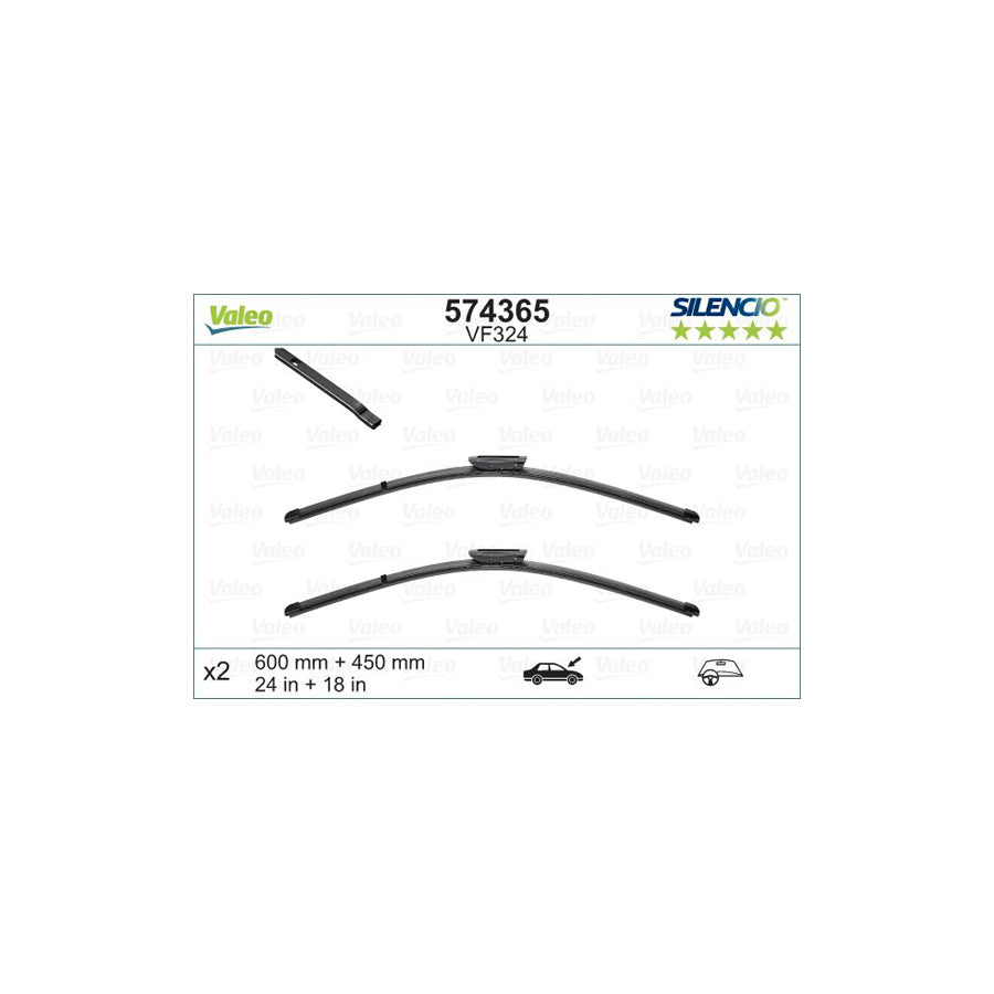 Valeo Silencio Flat Blade Set, Silencio X.Trm 574365 Wiper Blade | ML Performance US Car Parts