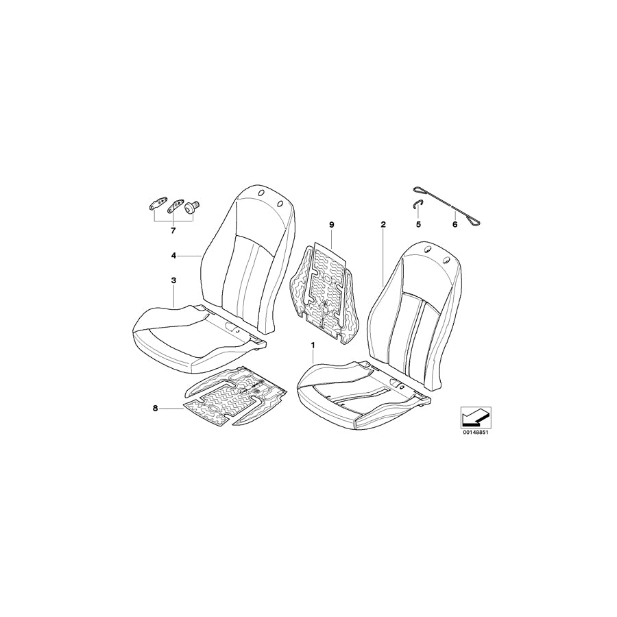 Genuine BMW 52107126321 E85 E86 Seat Cover Leather Left SCHWARZ (Inc. Z4 2.5i, Z4 3.0i & Z4 2.2i) | ML Performance US Car Parts