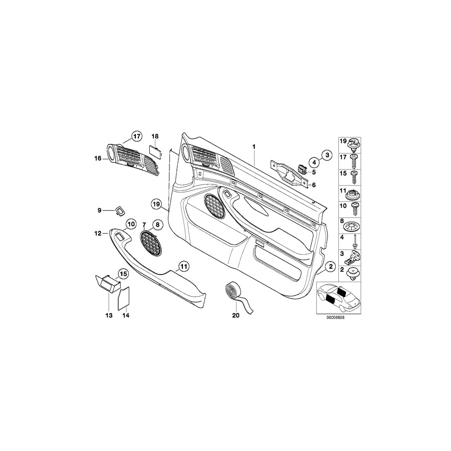 Genuine BMW 64228364031 E39 Fresh Air Grille, Left MARINEBLAU (Inc. 520d, 528i & 520i) | ML Performance US Car Parts