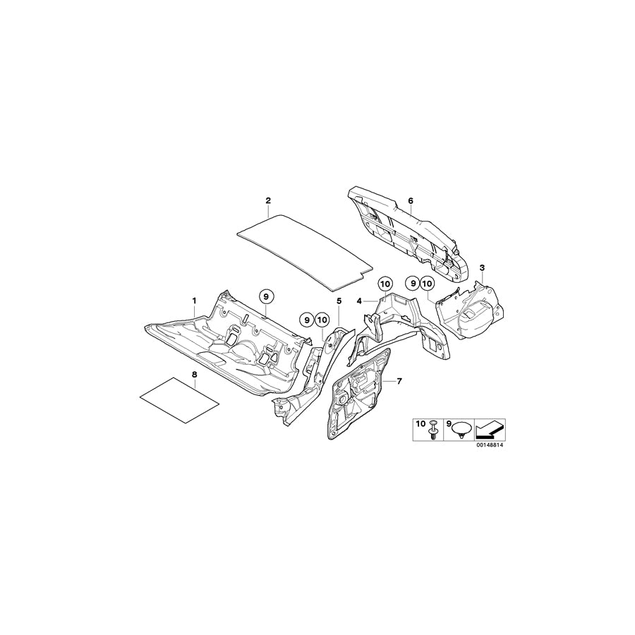 Genuine BMW 51487117656 E91 E91 Sound Insulating Roof Center (Inc. 330d, 320i & 323i) | ML Performance US Car Parts