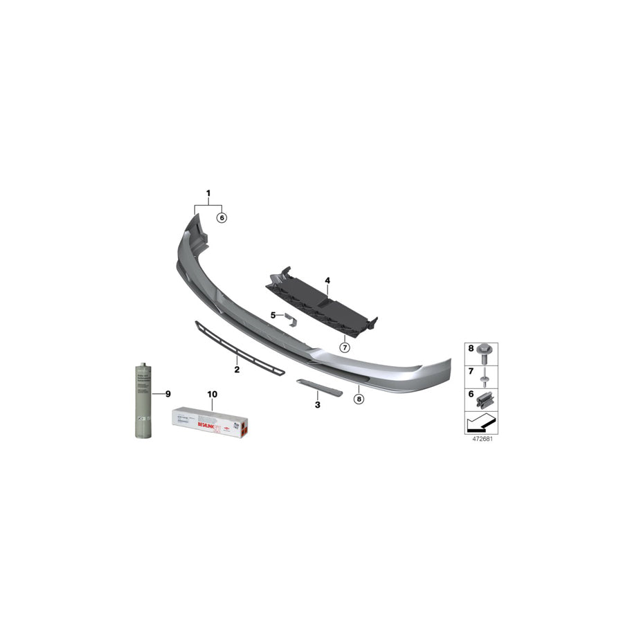 Genuine BMW 51117992039 G12 Insert For Front Spoiler ALPINA (Inc. ALPINA B7) | ML Performance US Car Parts