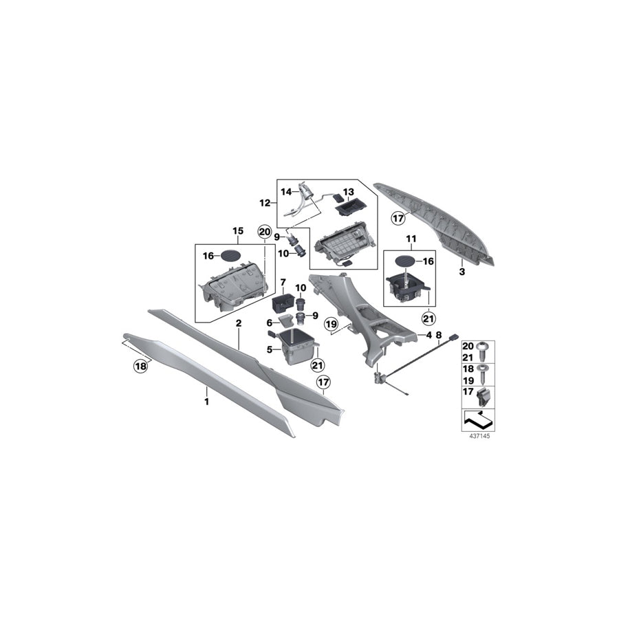 Genuine BMW 51169278760 F13 F06 F12 Decorative Trim Detailing In Leather SCHWARZ (Inc. 650iX, 640dX & 640i) | ML Performance US Car Parts