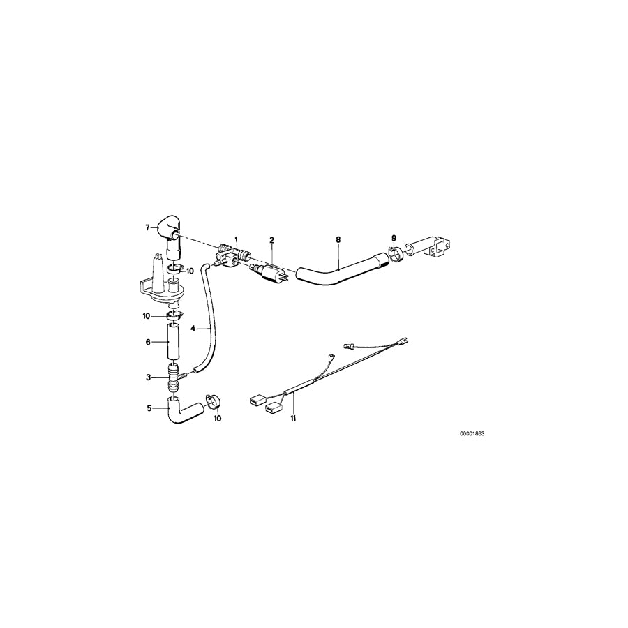 Genuine BMW 64511286809 E21 E30 E12 T-Connector (Inc. 320i, 518i & 323i) | ML Performance US Car Parts