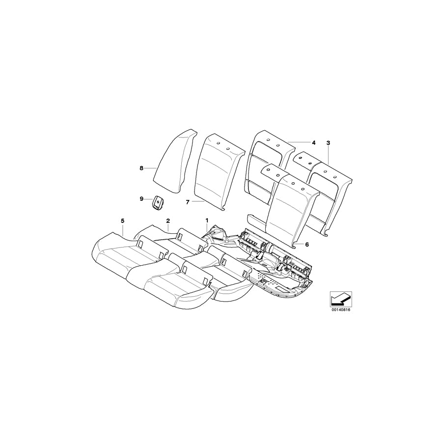 Genuine BMW 52208039330 E90 E90 Seat Cover Leather BAMBUSBEIGE (Inc. & M3) | ML Performance US Car Parts