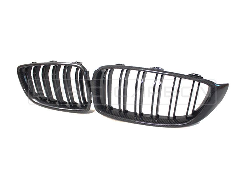 Basic Carbon BMW F30 F32 F80 F82 Gloss Carbon Fibre Kidney Grille (Inc. 340i, 440i, M3 & M4) - ML Performance UK