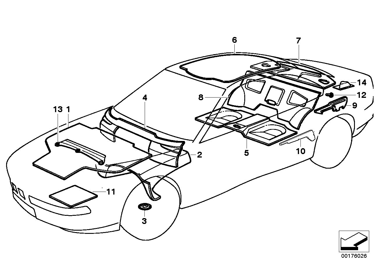 Genuine BMW 51488108281 E31 Sound Insulation (Inc. 850CSi, 840i & 850Ci) | ML Performance US US Car Parts