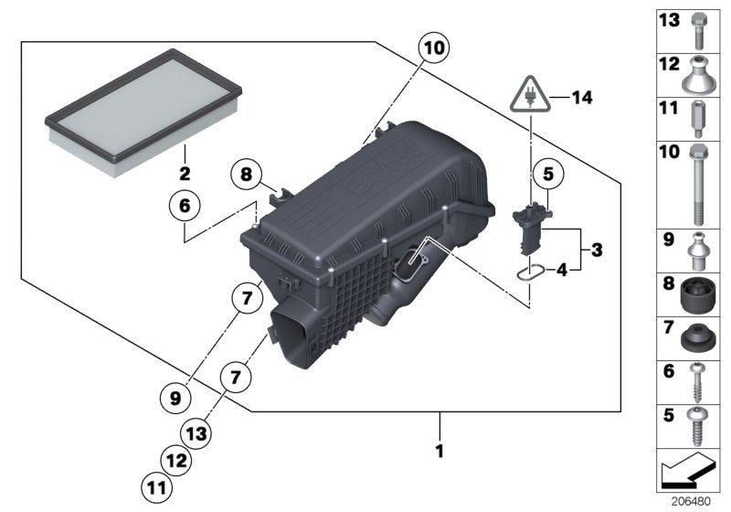 Genuine BMW 13627582338 Hot-Film Air Mass Meter ZYL. 7-12 (Inc. 760i, 760LiS & Cullinan) | ML Performance US US Car Parts