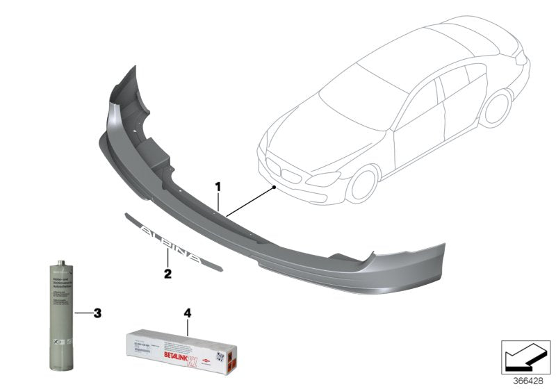 Genuine BMW 51117988551 Primed Front Spoiler (Inc. Alpina B6) | ML Performance US US Car Parts