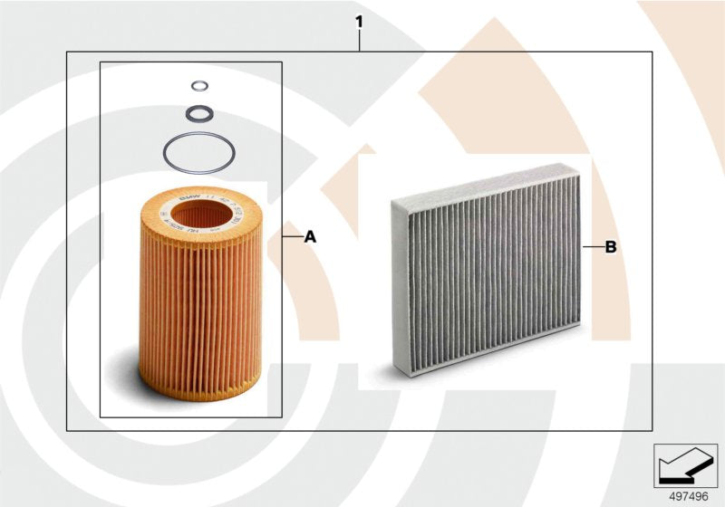 Genuine BMW 88002464049 F20 Inspection Kit I Value Line VALUE LINE (Inc. M135iX, 320iX & Hybrid 3) | ML Performance US US Car Parts