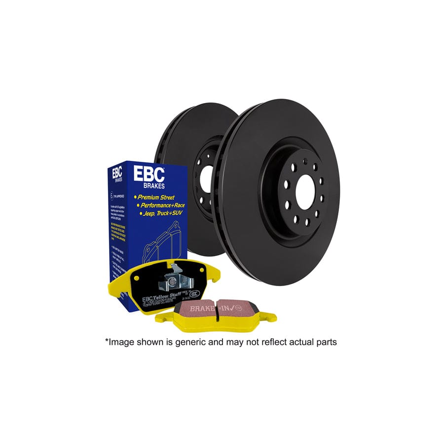 EBC PD03KF869 Nissan Yellowstuff Front Brake Pad & Plain Disc Kit - Tokico Caliper (Inc. Pathfinder & Navara) 1 | ML Performance US Car Parts