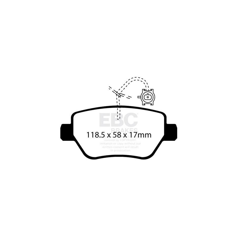 EBC DP32258C Maserati Redstuff Rear Brake Pads (Inc. Ghibli M157 & Quattroporte M156) 2 | ML Performance US Car Parts