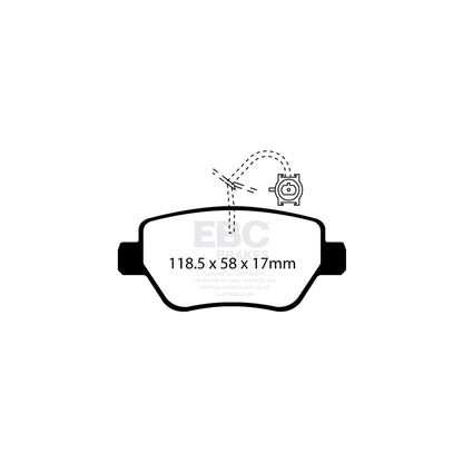 EBC DP32258C Maserati Redstuff Rear Brake Pads (Inc. Ghibli M157 & Quattroporte M156) 2 | ML Performance US Car Parts