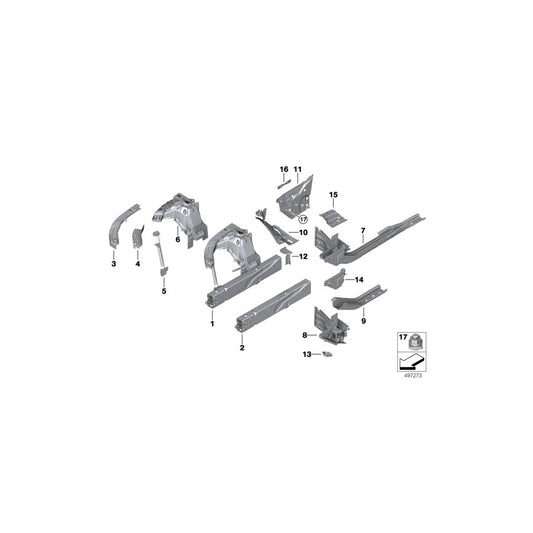 Genuine BMW 41007488033 G20 G21 Carrier Support Left (Inc. 320dX, 330e & M340iX) | ML Performance US Car Parts