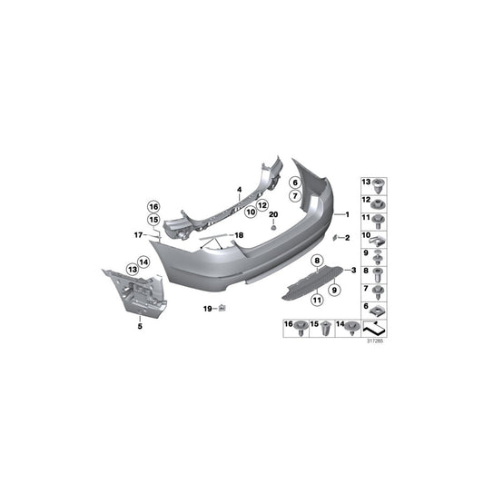 Genuine BMW 51127238522 F10 Rear Bumper Cover (Inc. 520i, 523i & 528iX) | ML Performance US Car Parts