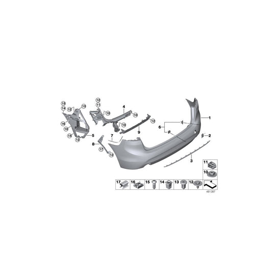 Genuine BMW 51127387278 F46 F46 Rear Bumper Mounting Bracket Right (Inc. 214d, 216i & 220dX) | ML Performance US Car Parts