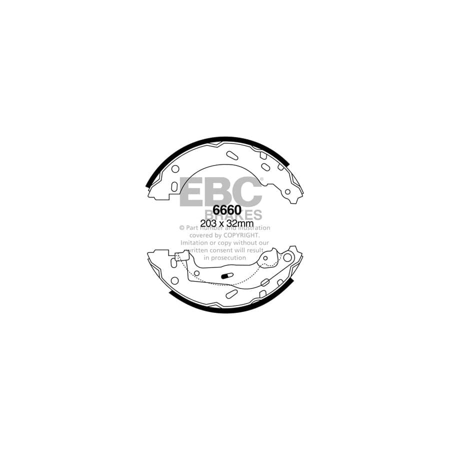 EBC 6660 Smart Fortwo (W451) Rear Brake Shoes 1 | ML Performance US Car Parts