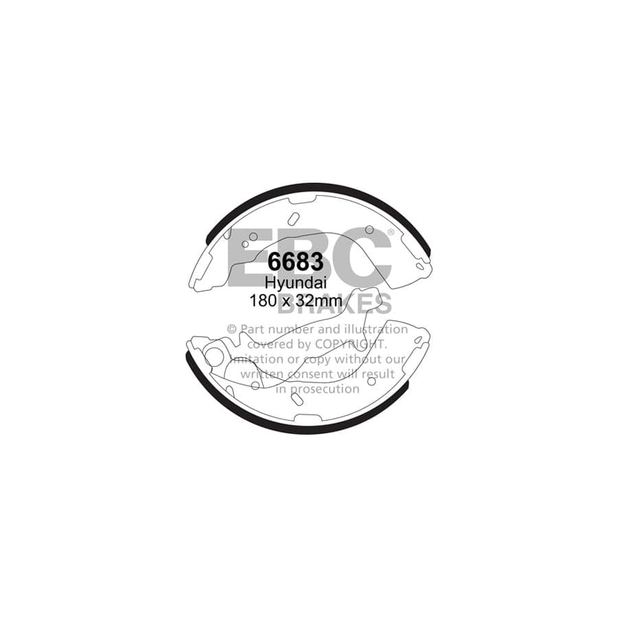 EBC 6683 Hyundai Getz Rear Brake Shoes 1 | ML Performance US Car Parts
