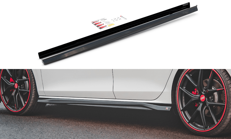 Maxton Design VW-GO-8-GTI-SD3T Side Skirts Diffusers V.3 Volkswagen Golf GTI / Clubsport / R-Line MK8 | ML Performance US Car Parts
