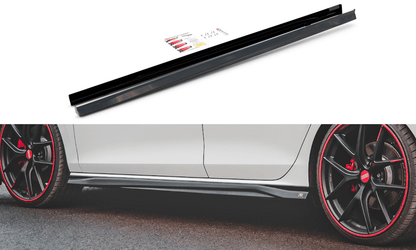 Maxton Design VW-GO-8-GTI-SD3T Side Skirts Diffusers V.3 Volkswagen Golf GTI / Clubsport / R-Line MK8 | ML Performance US Car Parts