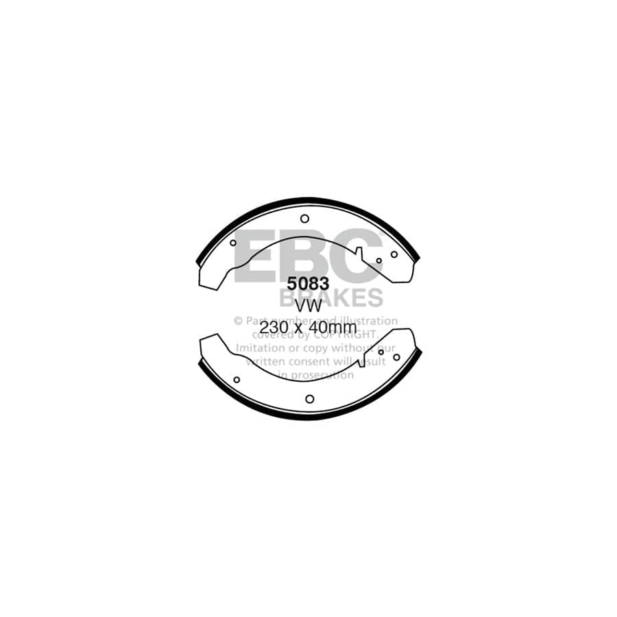 EBC 5083 Porsche VW Front/Rear Brake Shoes 1 | ML Performance US Car Parts