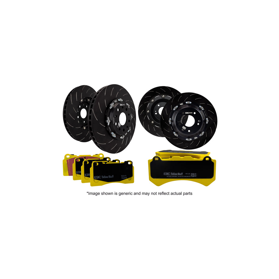 EBC P2DK046Y Porsche 911 Full Vehicle Kit Yellowstuff Pads & 2-Piece Fully-Floating Discs - Brembo Caliper 1 | ML Performance US Car Parts