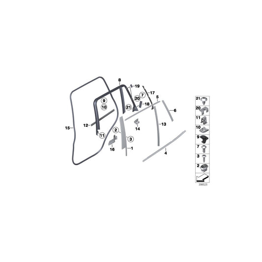 Genuine BMW 51357339582 F26 Cover For Window Frame, Door, Rear Right (Inc. X4 35iX, X4 28iX & X4 30dX) | ML Performance US