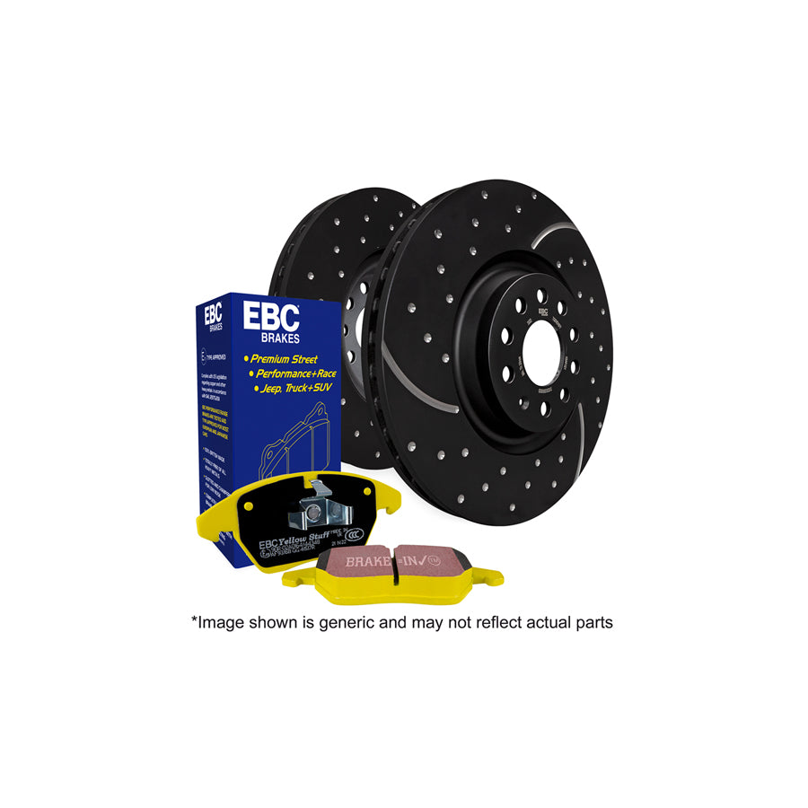 EBC PD13KF570 Porsche 911 Yellowstuff Front Brake Pad & GD Disc Kit - ATE Caliper 1 | ML Performance US Car Parts