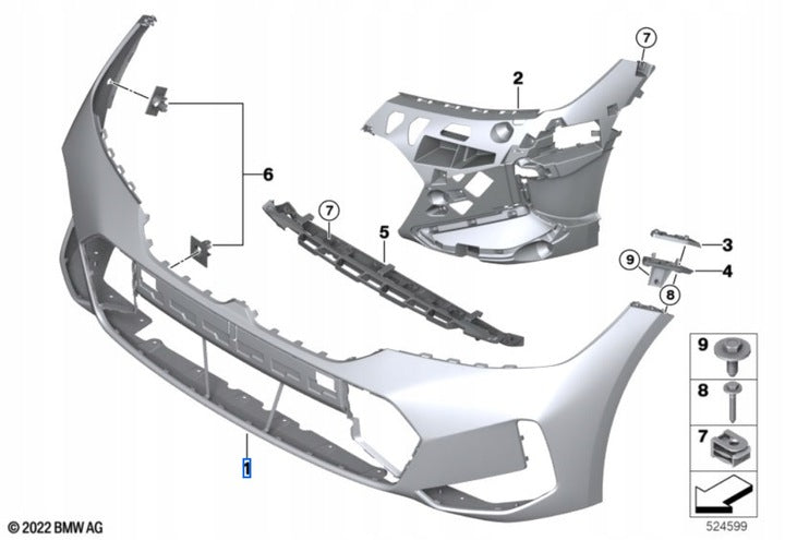Genuine BMW 51115A69619 G20 LCI Front Bumper M-Tek/M340 with PDC and Park Assist