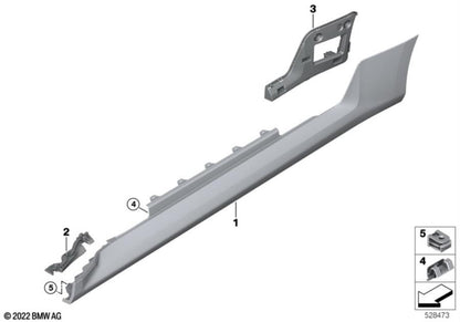 Genuine BMW 51777887598 G87 M2 Door Sill Cover, Primed Right