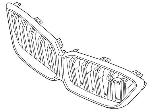 Genuine BMW 51135A386B3 F87 M2 Gloss Black Grille