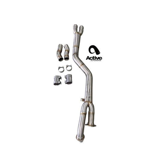 Active Autowerke BMW G80 G82 S58 Signature Single Mid-Pipe Exhaust with G-Brace - Resonated (M3 & M4) - ML Performance US