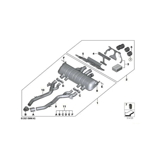 Genuine BMW 18305A6A719 G87 M2 M Performance Silencer | ML Performance US Car Parts