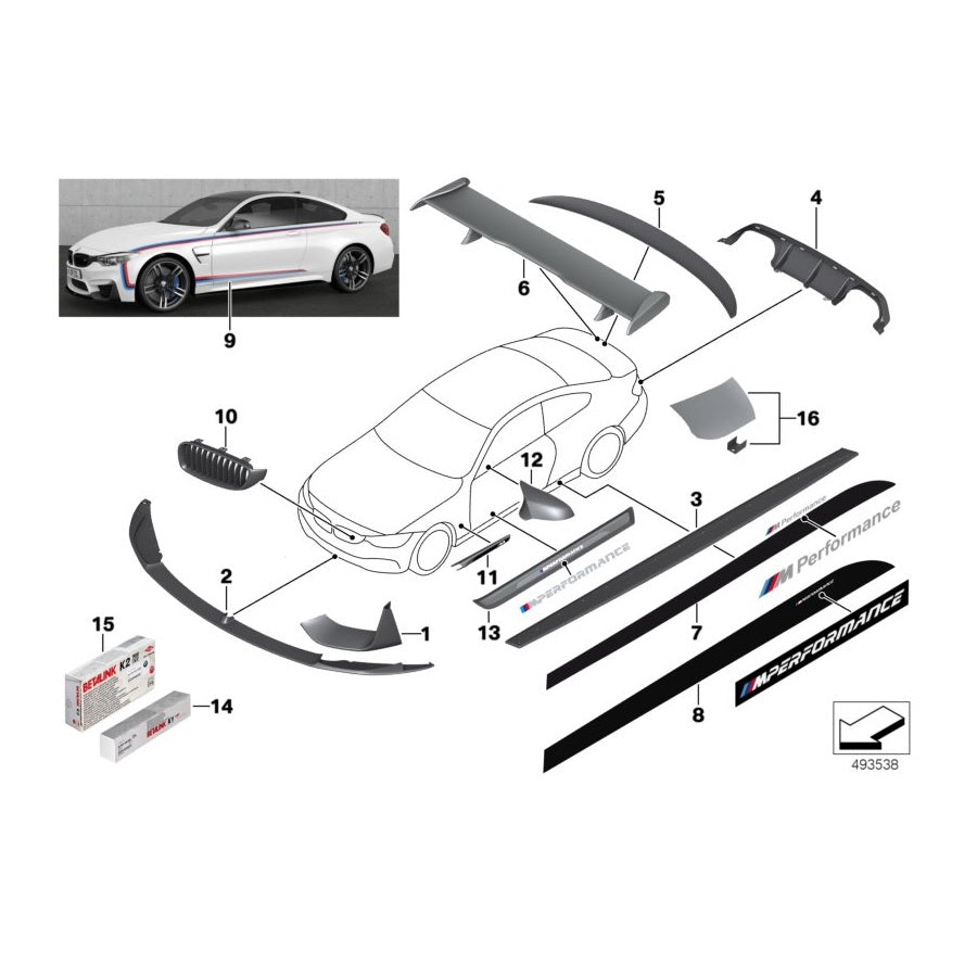 Genuine BMW 51142350706 F82 F83 F83 M Performance Side Skirt Decal (Inc. M4, M4 CS & M4 GTS) | ML Performance US Car Parts