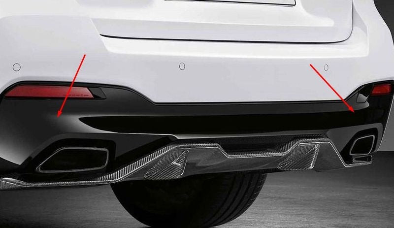 Genuine BMW G30 LCI M Performance High Gloss Black Rear Bumper Trim (Inc. 520i, 530d & M550ix) - ML Performance US